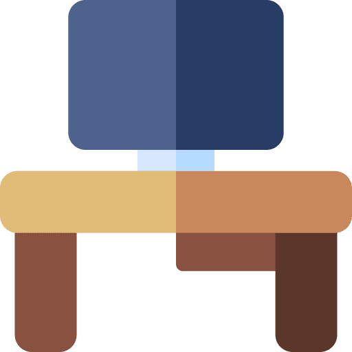 Desk studio workspace table icon Desk studio workspace table icon