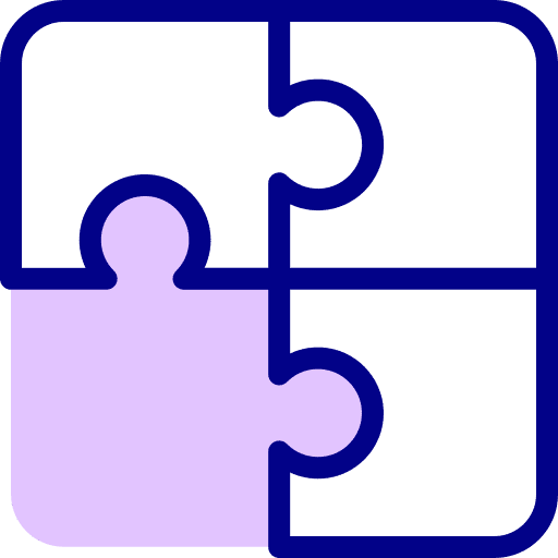 Puzzle fit group solution icon