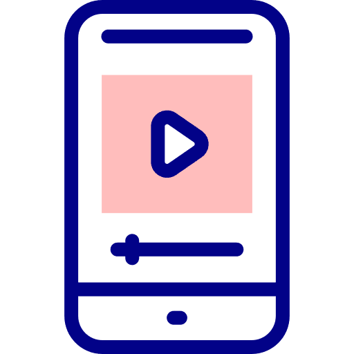 Smartphone video player music and multimedia social media icon Smartphone video player music and multimedia social media icon
