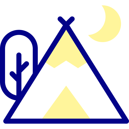 Tent night moon adventure icon Tent night moon adventure icon