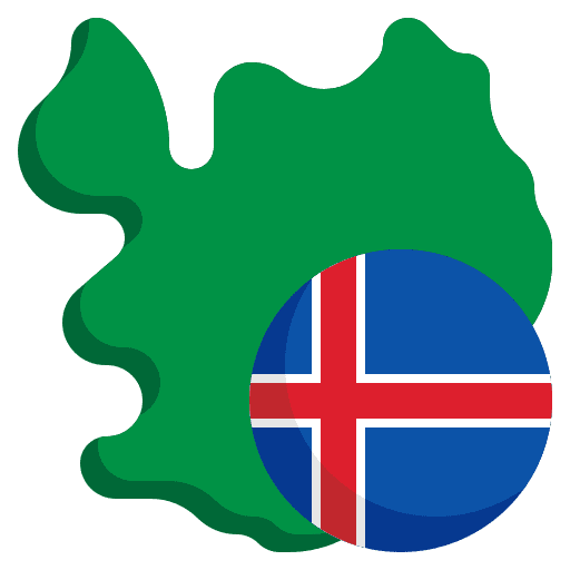 Iceland map symbol flag icon Iceland map symbol flag icon