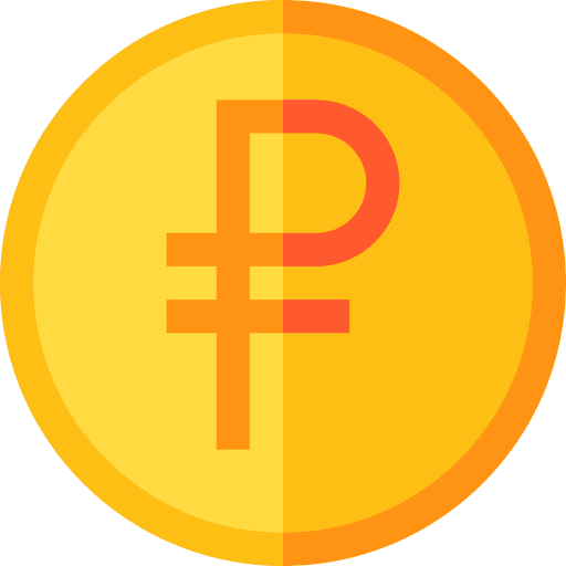 Ruble dollar coins ruble money icon