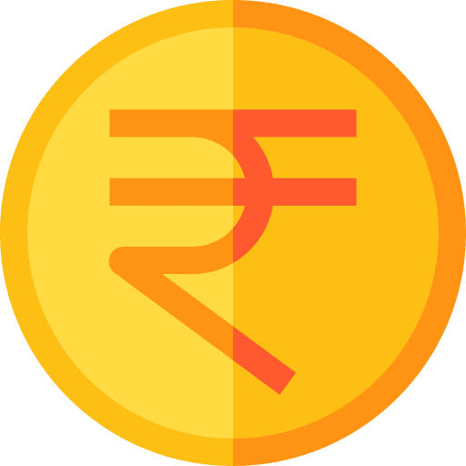Rupee currency shapes and symbols coin icon