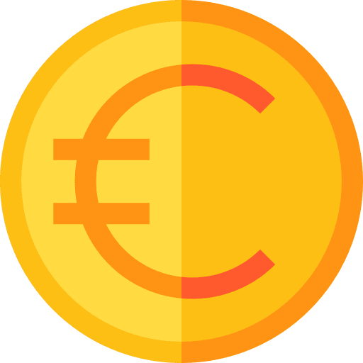 Euro money coin currency icon Euro money coin currency icon