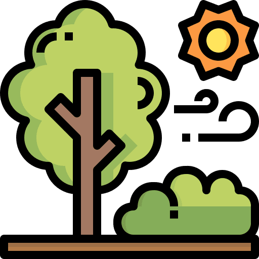 Forest pines landscape weather icon