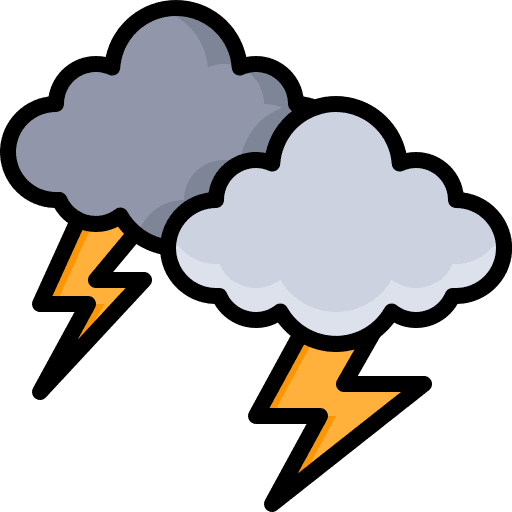 Storm lightning thunder cloud icon