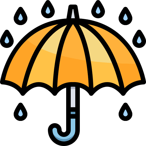 Umbrella travel weather rainy icon