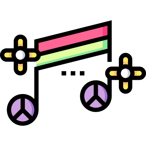 Hippie musical note music music and multimedia icon