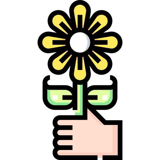 Flower hand love and romance present icon Flower hand love and romance present icon