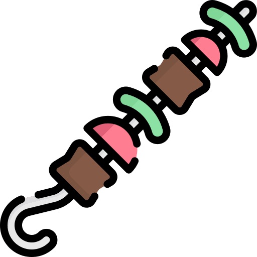 Skewers meat grill bbq icon