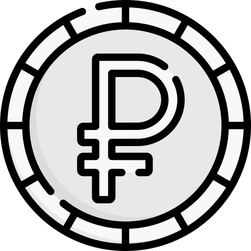 Ruble ruble coin currency icon