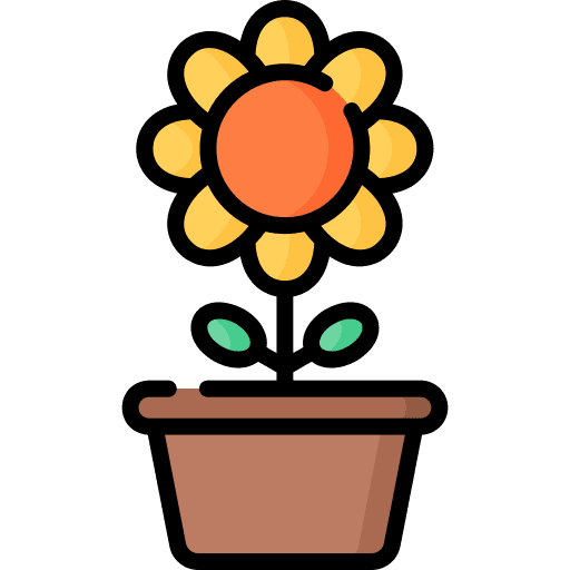 Sunflower flower plant pot house plants icon
