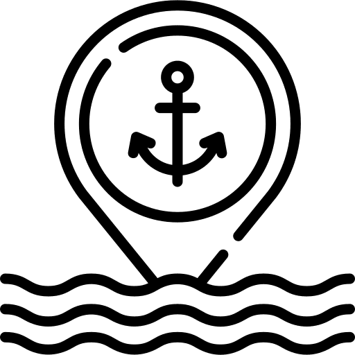 Anchor sailing lake quay icon