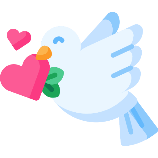 Dove wedding heart love and romance icon