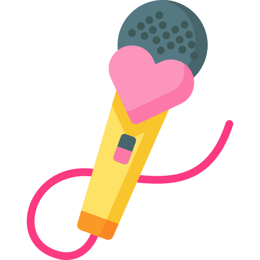 Microphone party love and romance hearts icon Microphone party love and romance hearts icon