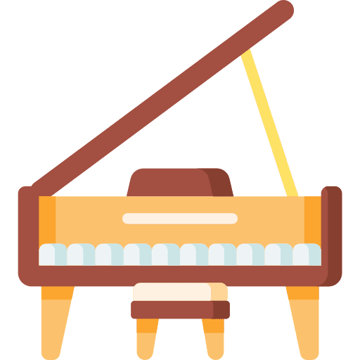 Piano music piano music and multimedia icon