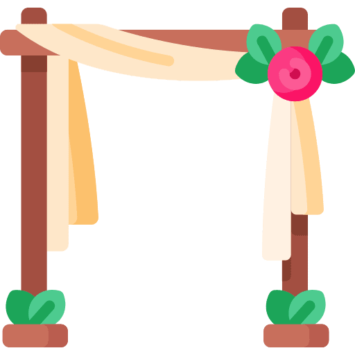 Wedding arch party love and romance wedding arch icon