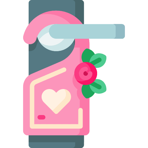 Door sign signaling honeymoon love icon Door sign signaling honeymoon love icon