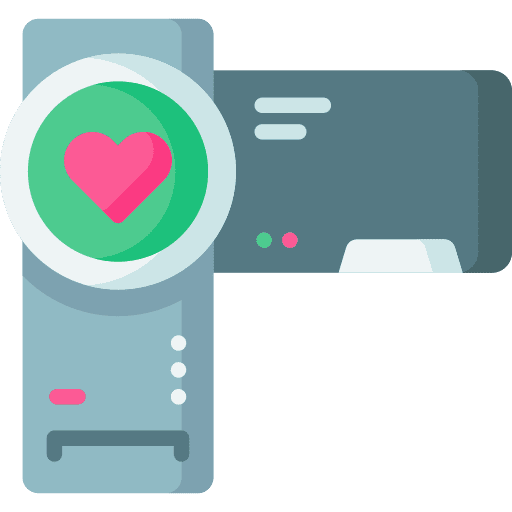 Camcorder electronics heart love and romance icon Camcorder electronics heart love and romance icon