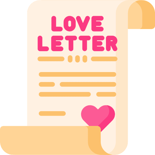 Love letter heart love and romance poem icon Love letter heart love and romance poem icon