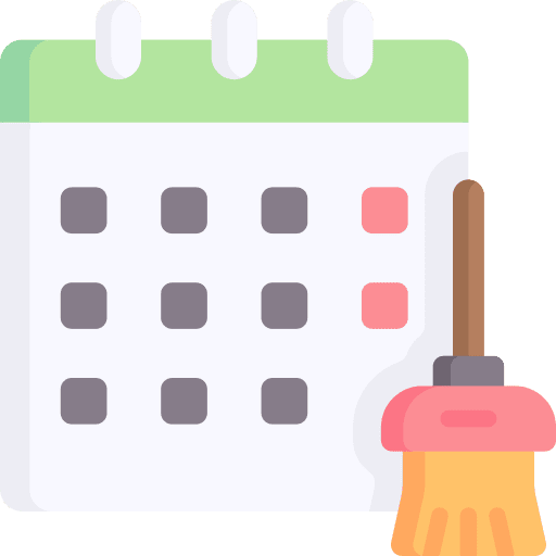 Cleaning time and date schedule organization icon