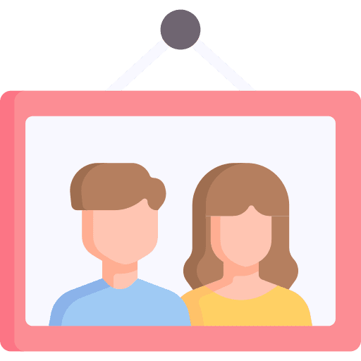 Photo frame couple decoration hanging icon Photo frame couple decoration hanging icon