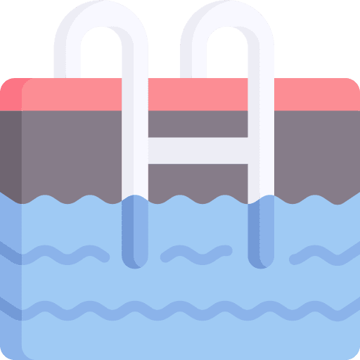 Swimming pool amenities summertime holidays icon Swimming pool amenities summertime holidays icon