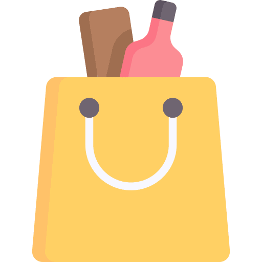 Shopping bag gift presents alcohol icon Shopping bag gift presents alcohol icon