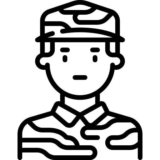 Soldier occupation man camouflage icon