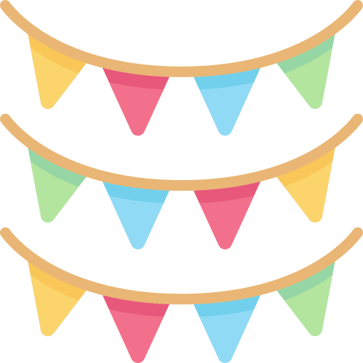 Garland flag celebration decoration icon Garland flag celebration decoration icon