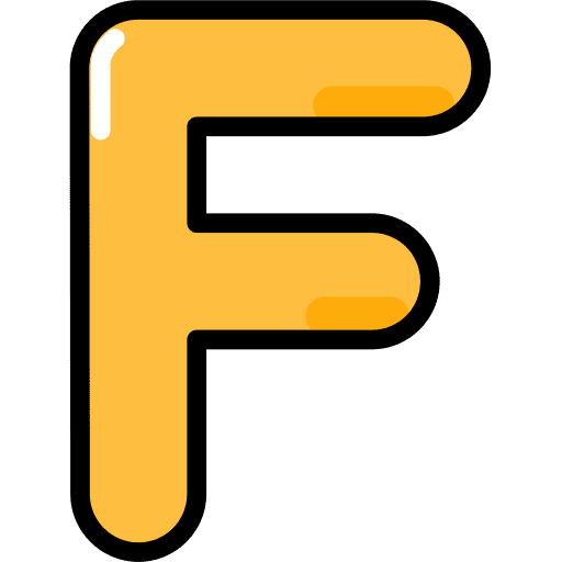 Letter f alphabet alphabetical character icon