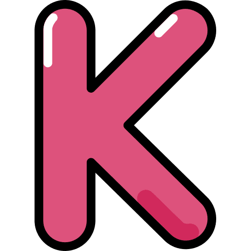 Letter k alphabetic typographical alphabet icon