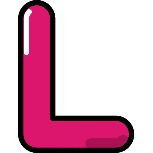 Letter l alphabetical shapes and symbols character icon
