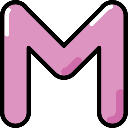 Letter m alphabetic shapes and symbols alphabet icon