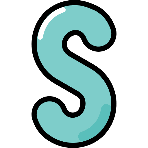 Letter s character shapes and symbols alphabetical icon