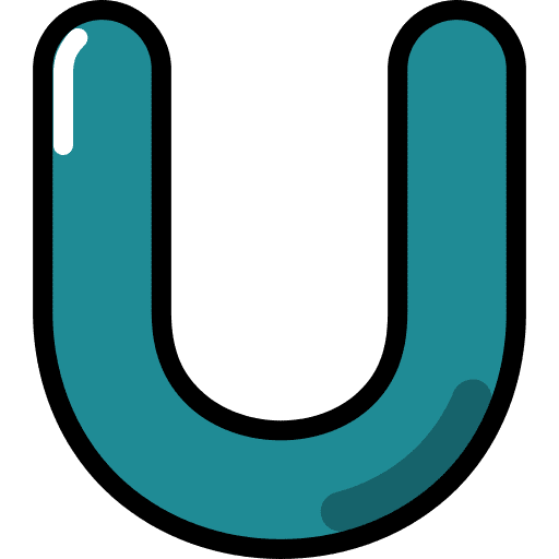 Letter u typographical character alphabet icon