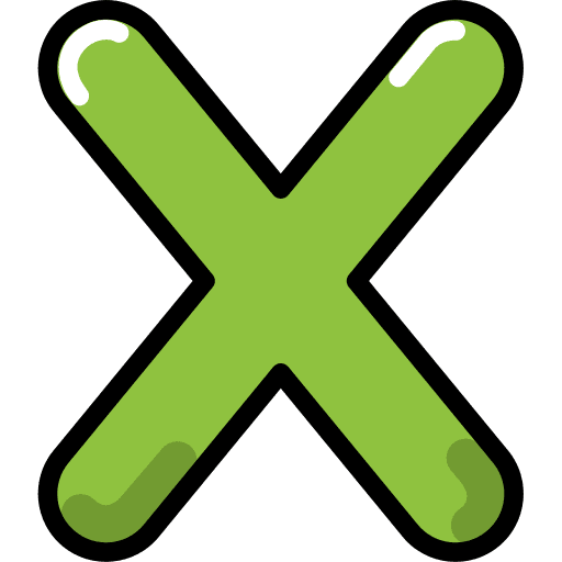 Letter x alphabet character shapes and symbols icon