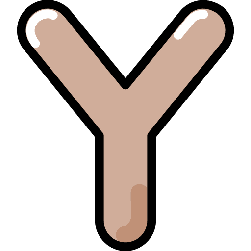Letter y alphabetical shapes and symbols character icon