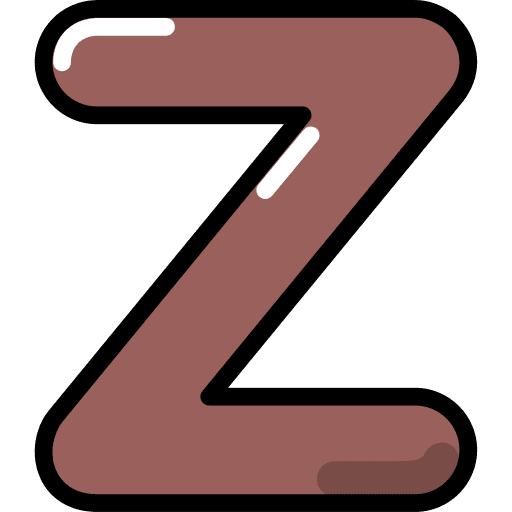 Letter z character alphabetic shapes and symbols icon