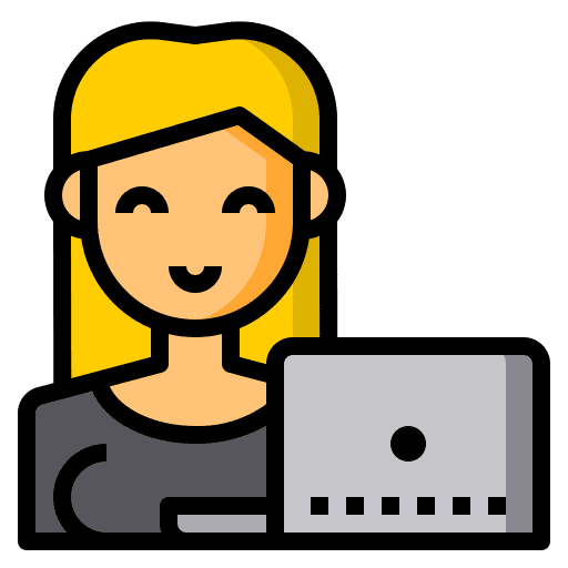 Woman user laptop avatar icon