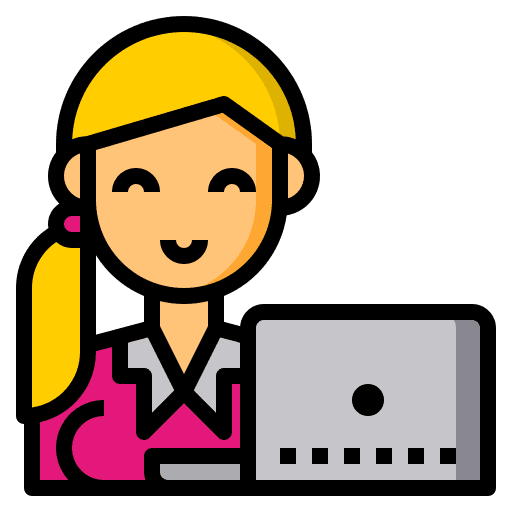 Girl woman girl laptop icon