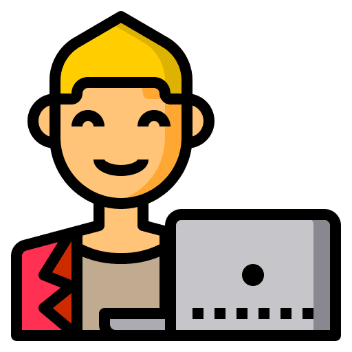 Man avatar learning male icon Man avatar learning male icon
