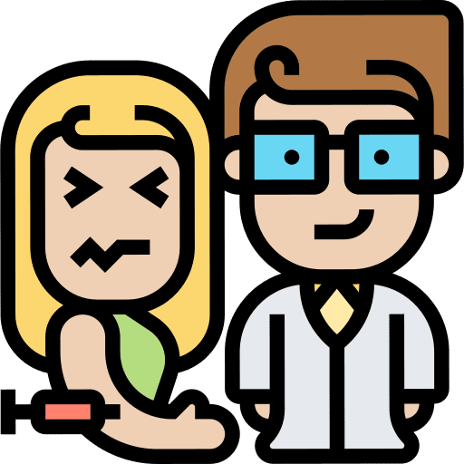 Blood test health care patient people icon Blood test health care patient people icon