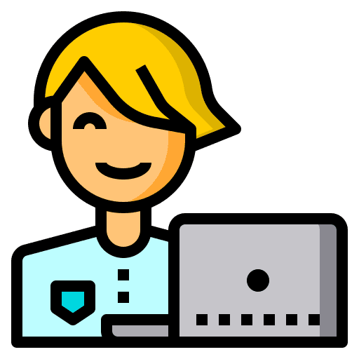 Boy student laptop working man icon Boy student laptop working man icon