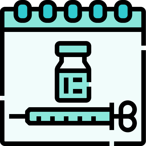 Calendar vaccine calendar time and date icon