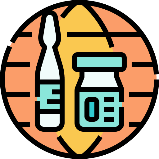 Global pharmacy vaccine healthcare and medical icon