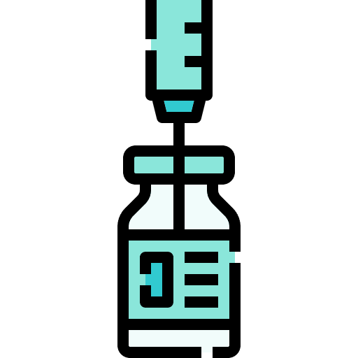 Injection syringe bottle drug icon