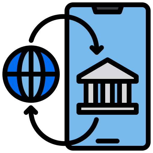 Online banking business and finance global financial icon