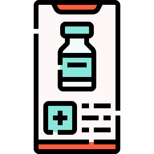 Smartphone vaccine record smartphone healthcare and medical icon