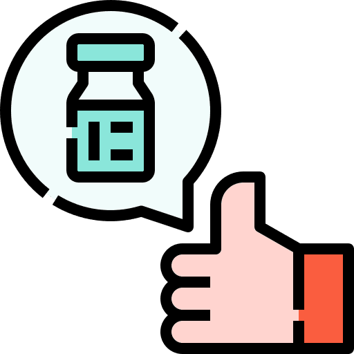 Thumbs up hand vaccine thumb up icon